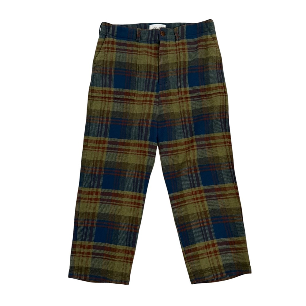 The Great Ranger Plaid Flannel Straight Leg Pants Green Blue Rust Womens 29